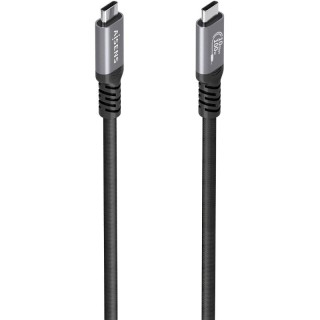Cable USB 3.2 Tipo-C Aisens A107-0990/ USB Tipo-C Macho - USB Tipo-C Macho/ Hasta 100W/ 10Gbps/ 5m/ Negro