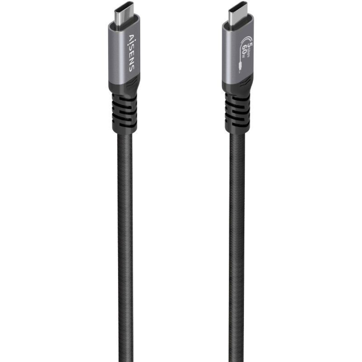 Cable USB 3.2 Tipo-C Aisens  A107-0991/ USB Tipo-C Macho - USB Tipo-C Macho/ Hasta 60W/ 5Gbps/ 7m/ Negro
