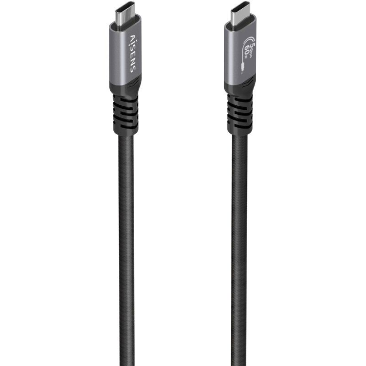 Cable USB 3.2 Tipo-C Aisens  A107-0992/ USB Tipo-C Macho - USB Tipo-C Macho/ Hasta 60W/ 5Gbps/ 10m/ Negro