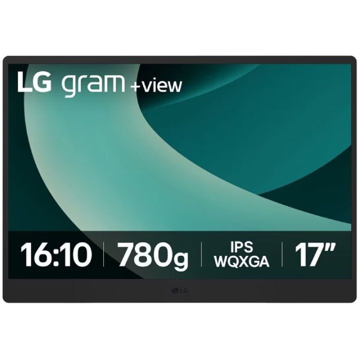 Monitor portátil lg gram +view 17mt70.asdwu 17'/ wqxga/ multimedia/ negro y plata