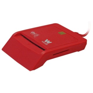 Lector de dni y tarjetas woxter combo pe26-148/ usb 2.0/ rojo
