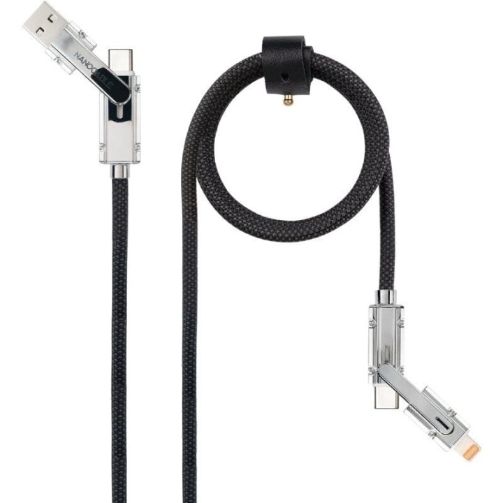 Cable USB 2.0 Tipo-C Nanocable 10.01.2602/ USB Tipo-C Macho + USB Macho - USB Tipo-C Macho + Lightning Macho/ Hasta 27W/ 480Mbps