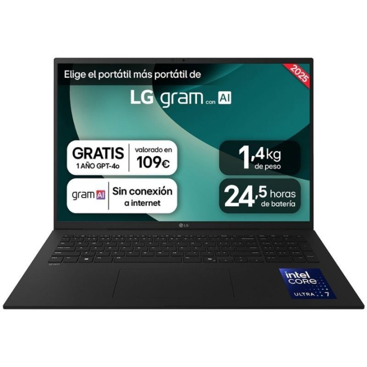 Portátil lg gram 17z90tl-g.au88b intel core ultra 7-258v/ 32gb/ 1tb ssd/ 17'/ win11