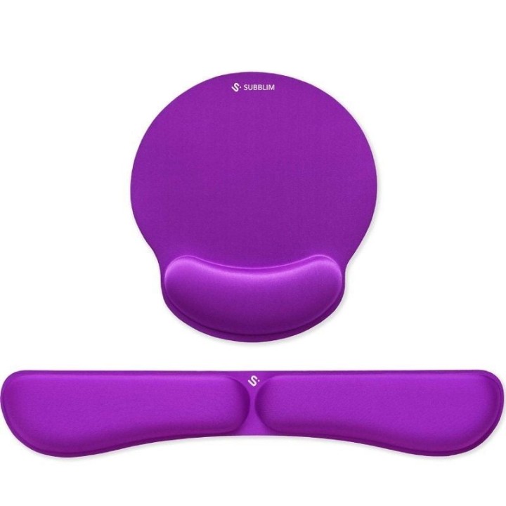 Pack de Reposamuñecas y Alfombrilla Ergonómica Subblim Ergo MemoryFlex/ Púrpura
