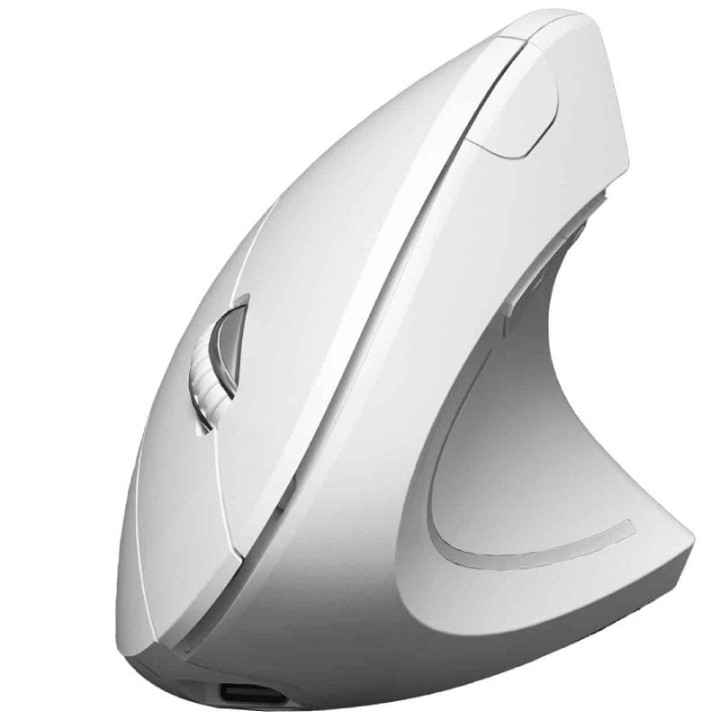 Ratón Vertical Inalámbrico Subblim Glide Vertical Ergo Dual Battery/ Batería Recargable/ Hasta 1600 DPI/ Blanco