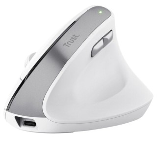 Ratón Vertical Inalámbrico Trust Bayo II/ Batería recargable/ Hasta 2400 DPI/ Blanco
