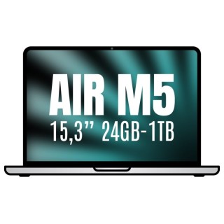 Apple macbook air 15,3'/ m5 10-core cpu/ 24gb/ 1tb ssd/ 10-core gpu/ plata