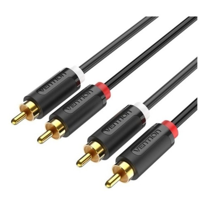 Cable estéreo vention bcmbg/ 2x rca macho - 2x rca macho/ 1.5m/ negro