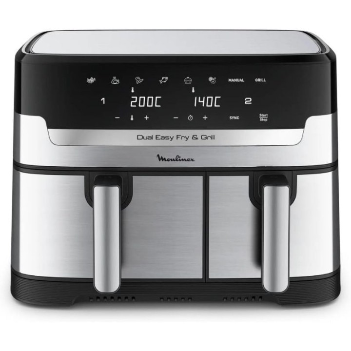 Freidora por aire airfryer / sin aceite moulinex dual easy fry & grill/ 2450w/ capacidad 8.3l