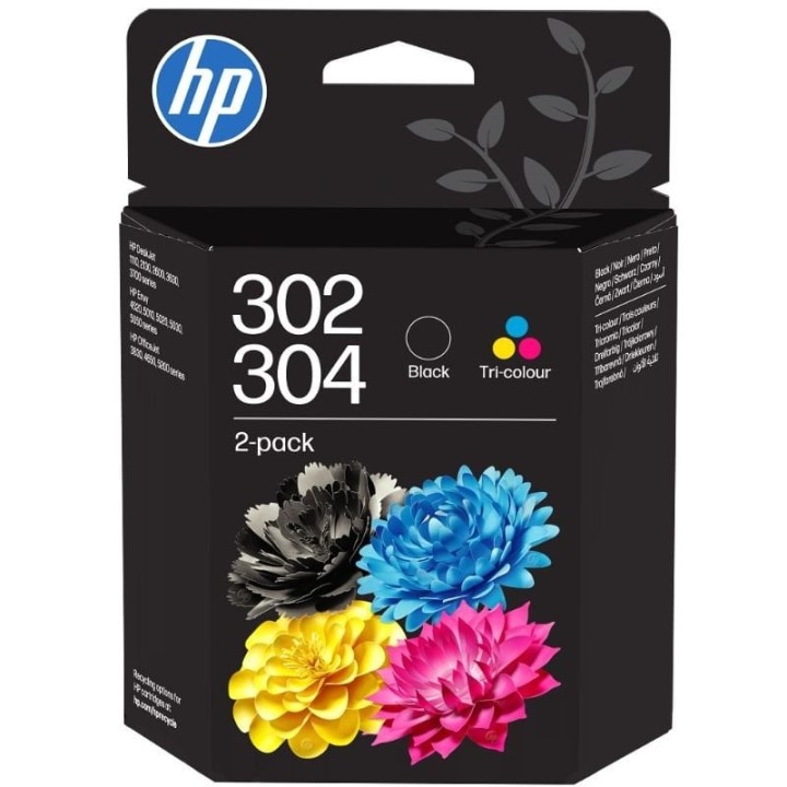 Cartucho de tinta original hp nº302 + nº304 multipack/ tricolor/ negro