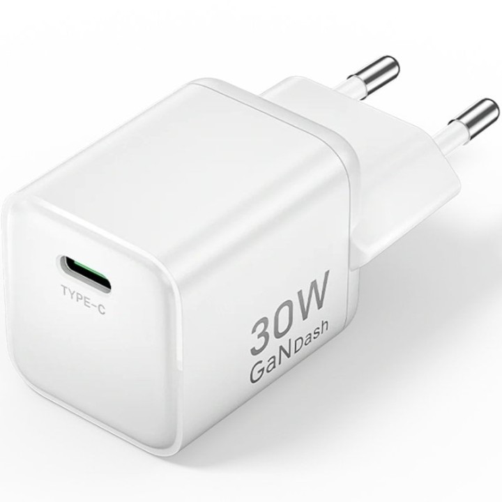 Cargador de Pared GaN Vention FCIW0-EU/ 1xUSB Tipo-C/ 30W