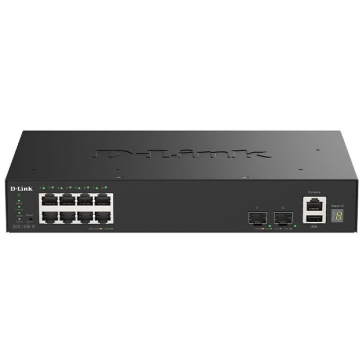 Switch Gestionable D-Link DGS-1530-10/E 8 Puertos/ RJ-45 Gigabit 10/100/1000/10G/ SFP