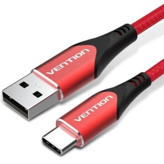 Cable usb 2.0 tipo-c vention codrh/ usb tipo-c macho - usb macho/ 480mbps/ 2m/ rojo