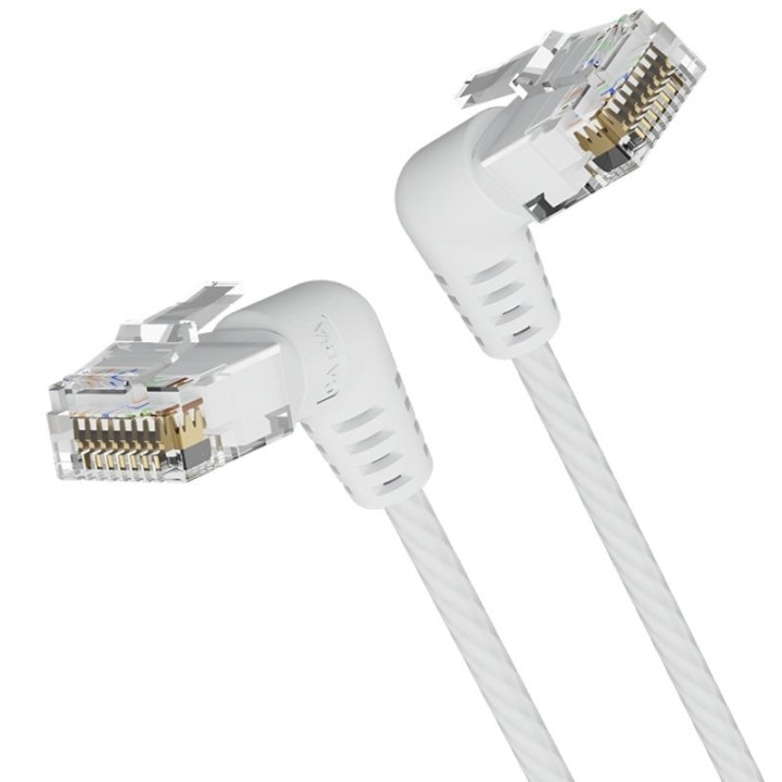 Cable de Red RJ45 UTP Vention IBOWI Cat.6A/ 3m/ Cabeza Rotatoria 360º/ Blanco