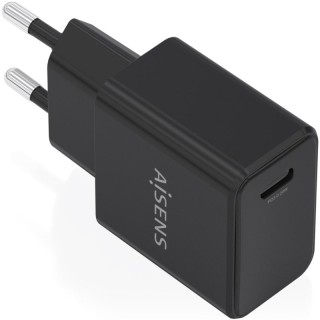 Cargador de Pared GaN Aisens A110-1024/ 1xUSB Tipo-C/ 20W/ Negro