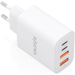 Cargador de Pared GaN Aisens A110-1027/ 2xUSB Tipo-C/ 2xUSB/ 32W/ Blanco