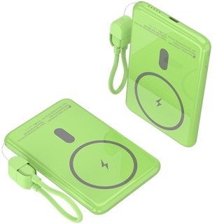 Powerbank 5000mAh Leotec LEPOWW20W5G/ 20W/ Wireless/ Verde/ Incluye Cable USB Tipo-C