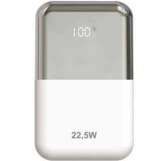 Powerbank 10000mAh Leotec LEPOW22W10WS/ 22.5W/ Blanco y Plata/ Incluye Cable USB Tipo-C