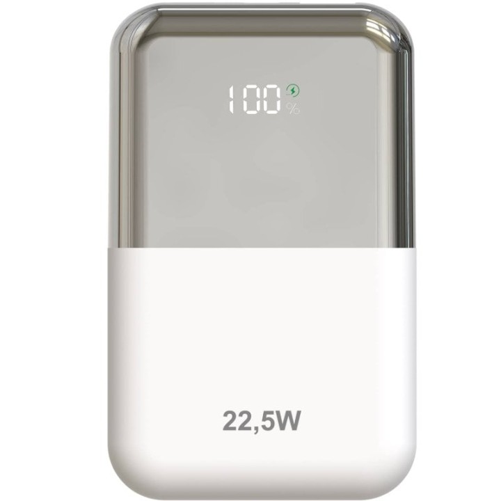 Powerbank 10000mAh Leotec LEPOW22W10WS/ 22.5W/ Blanco y Plata/ Incluye Cable USB Tipo-C