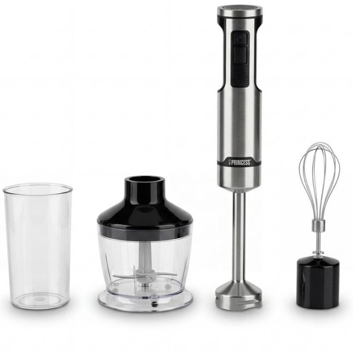 Batidora de mano Princess 221236/ 1500W/ 5 Velocidad/ Capacidad 0.8L/ Incluye Picadora y Batidor