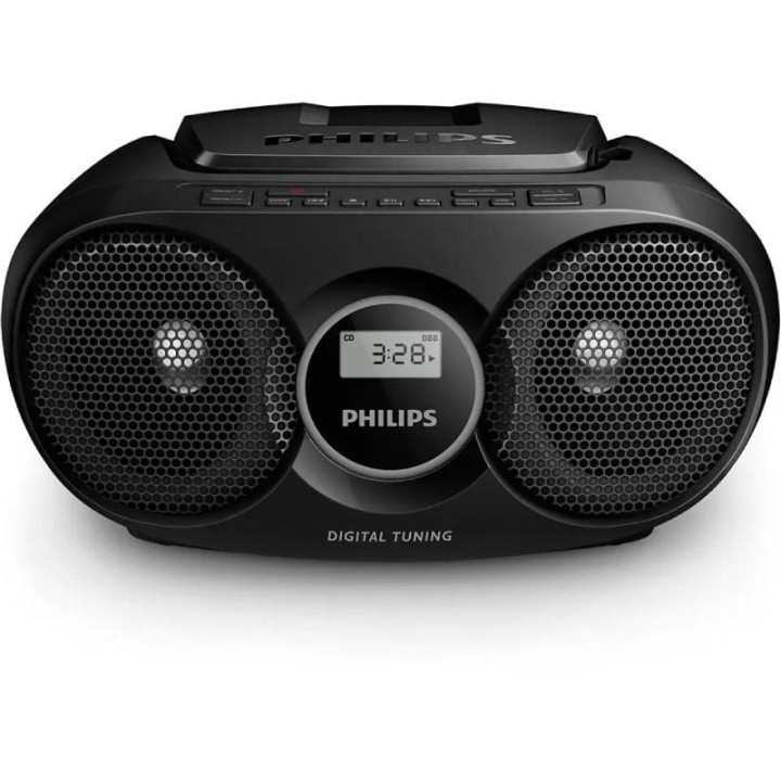 Radio CD Philips AZ215B/12/ 3W/ a Pilas/ Negra