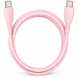 Cable USB 2.0 Tipo-C Vention TRWPH/ USB Tipo-C Macho - USB Tipo-C Macho/ Hasta 100W/ 480Mbps/ 2m/ Rosa