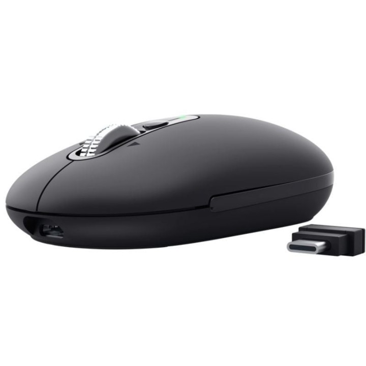 Ratón Inalámbrico Trust Seron 26018/ Batería recargable/ Hasta 3200 DPI/ Negro