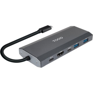 Docking/Caja Externa USB Tipo-C TooQ TQE-2241G/ Ranura SSD M.2/ 1xHDMI/ 2xUSB/ 1xUSB Tipo-C/ 1xLector Tarjetas/ 1xUSB Tipo-C PD