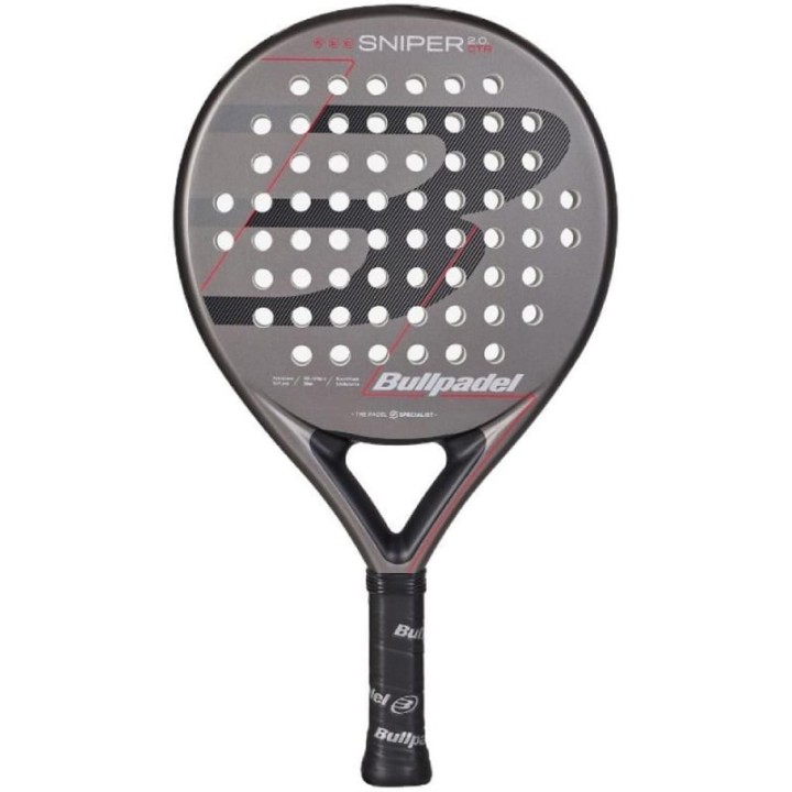 Pala de Pádel Bullpadel Sniper 2.0 Control 2026/ Gris y Roja