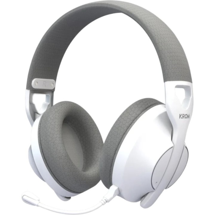 Auriculares Gaming Inalámbricos con Micrófono Krom Phase/ Bluetooth/ Jack 3.5/ USB 2.0/ Blancos
