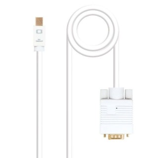 Cable Conversor Nanocable 10.15.4102/ Mini DP Macho - VGA Macho/ 2m/ Blanco