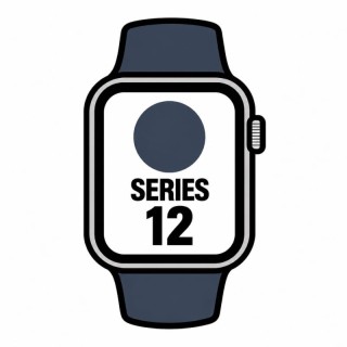 Apple Watch Series 12/ GPS/ 46mm/ Gris Espacial/ Correa Deportiva Azul Marino (M/L)