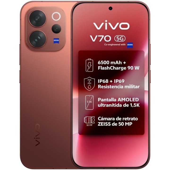 Smartphone Vivo V70 8GB/ 256GB/ 6.59'/ 5G/ Marrón