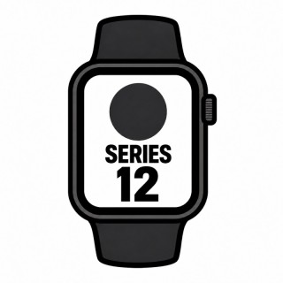 Apple Watch Series 12/ GPS/ Cellular/ 46mm/ Negro/ Correa Deportiva Negra (S/M)